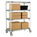 Chariot de manutention polymère METROMAX 4 étagères 61 × 137 cm