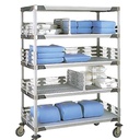 Chariot de manutention polymère METROMAX 4 étagères 61 × 137 cm