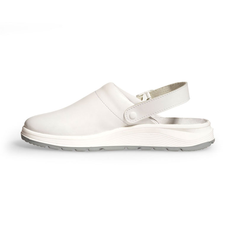 Sabot médical ABEBA Femme cuir lisse blanc