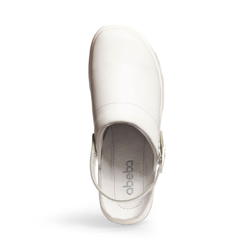 Sabot médical ABEBA Femme cuir lisse blanc