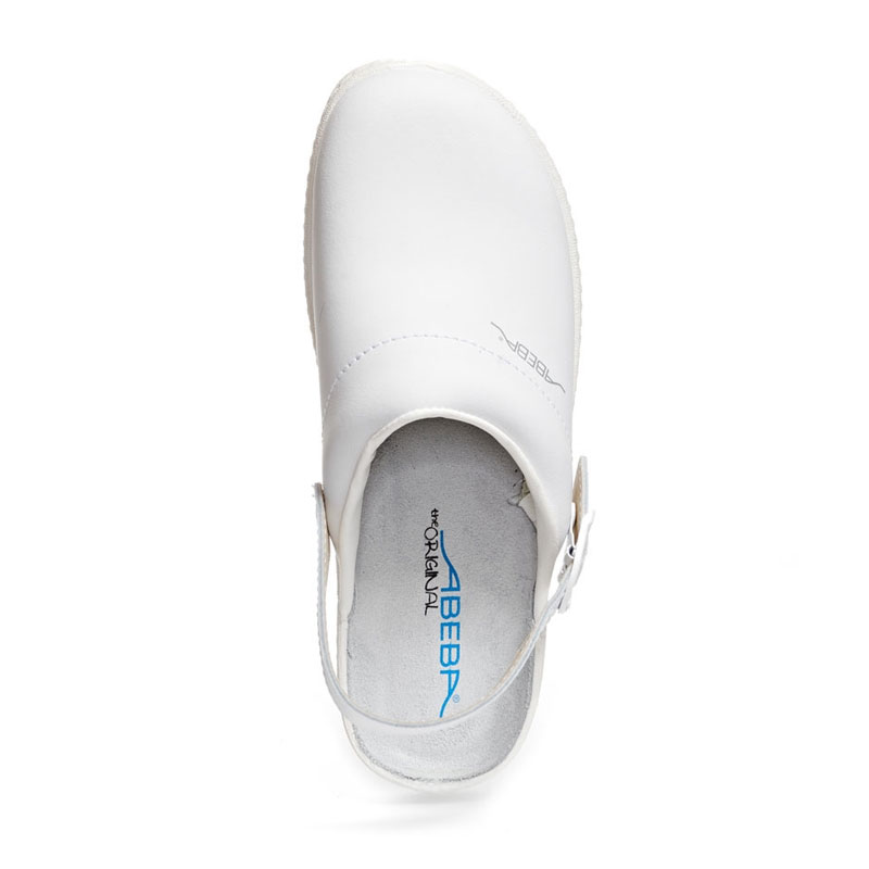 Sabot médical tout cuir lisse blanc Mixte ABEBA