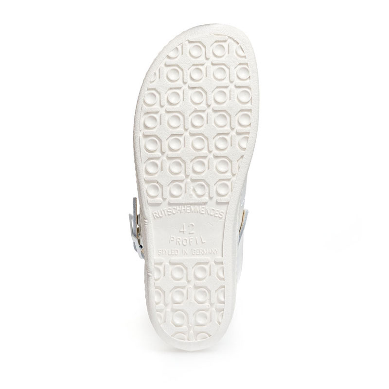 Sabot médical tout cuir lisse blanc Mixte ABEBA