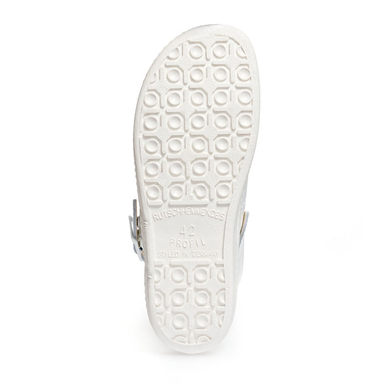 Sabot médical cuir perforé blanc Mixte ABEBA