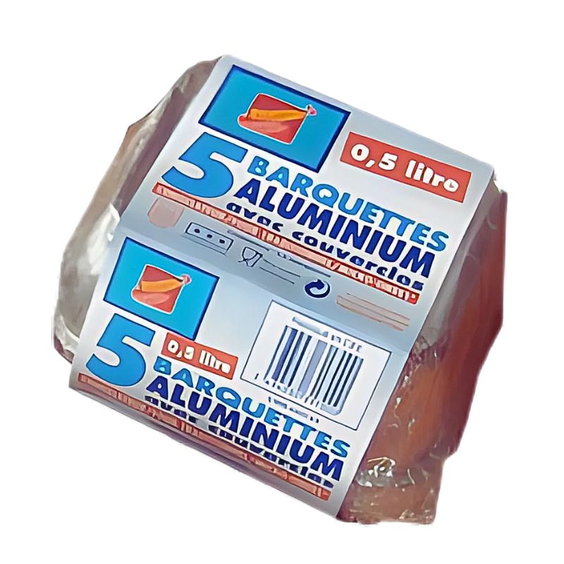 Barquettes aluminium lot de 5 - de 0.5 L à 2 L