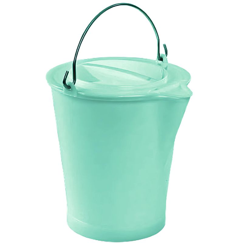 [596V] Seau vert à bec verseur + couvercle GILAC 12 L