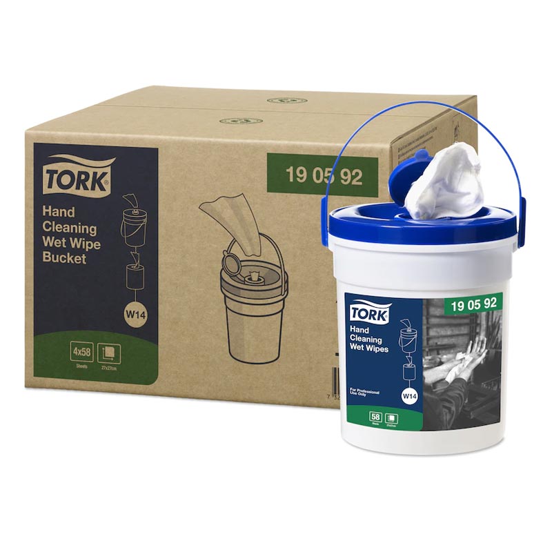 [686120] Lingettes nettoyantes mains TORK - seau de 58