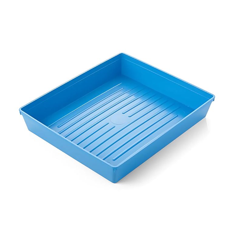 [721] Plateau de soins polypro bleu base nervurée STERILMED 300 x 250 mm