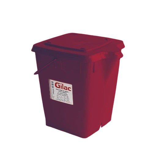 Seau carré HACCP rouge + couvercle GILAC 15 L