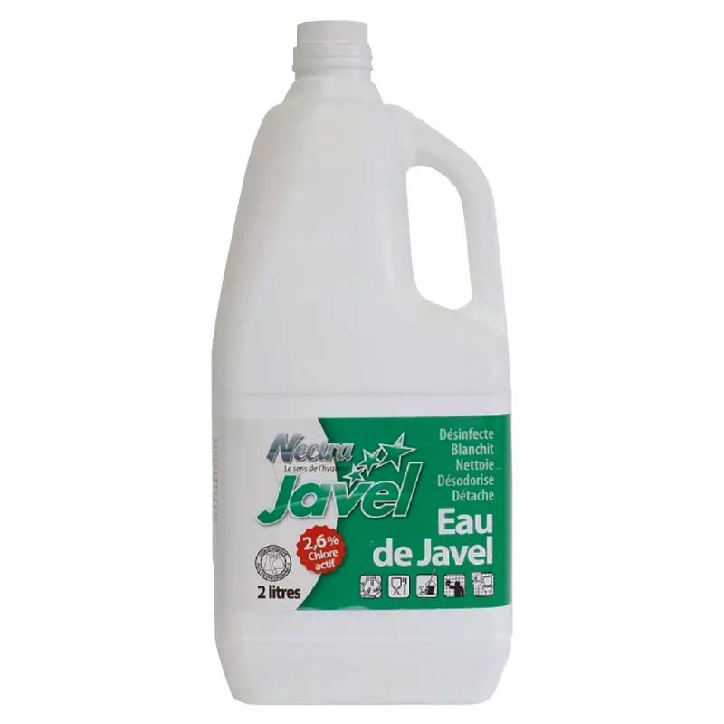 Eau de javel de désinfection 2,6% de chlore actif NECTRA 6 x 2 L