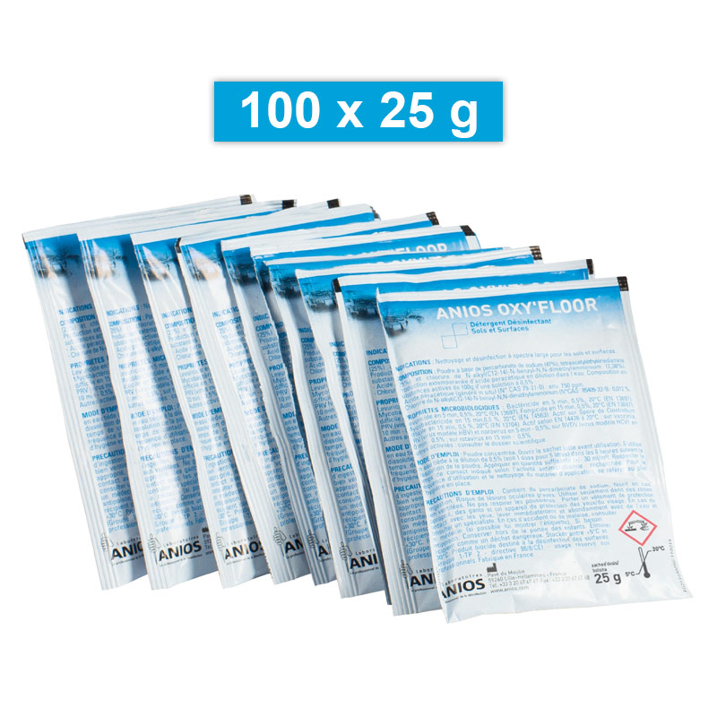 [0005868] Désinfectant multi-surfaces Oxy'Floor ANIOS - 100 x 25g