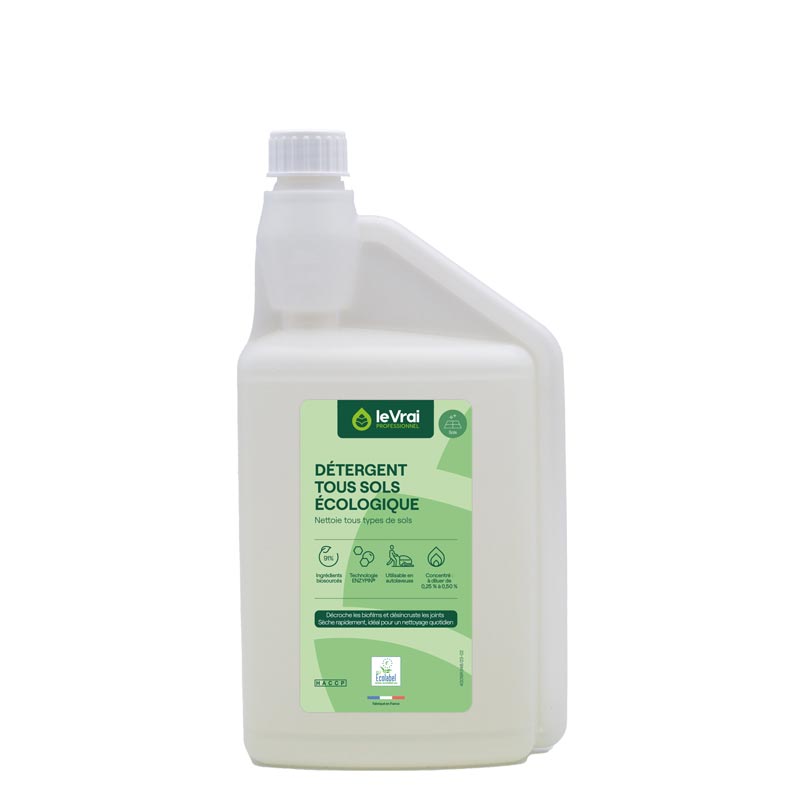 [132040] Détergent tous sols écologique LE VRAI PROFESSIONNEL 1 et 5 L (1L)