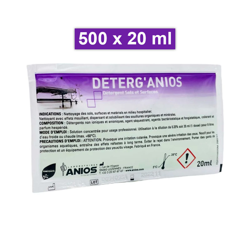 [685020] Détergent Sols Surfaces milieu hospitalier Deterg'Anios 500 x 20 ml