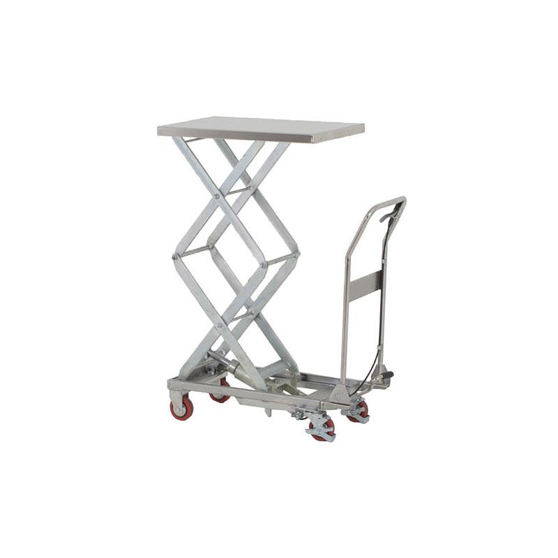 [12081] Table élévatrice mobile manuelle en acier inoxydable