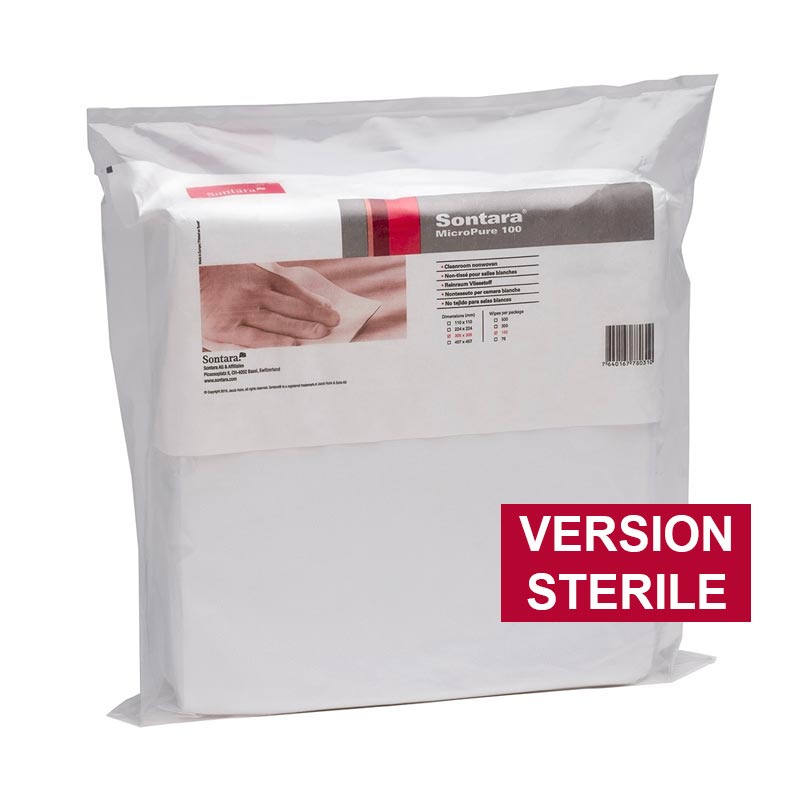 [857S] Essuyeur non tissé Sontara Micropure 100 Stérile x 5 sachets