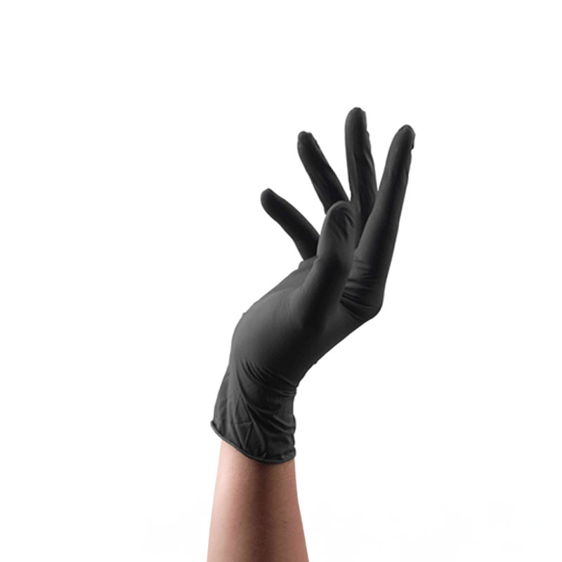 [115329S] Gants jetables en nitrile non poudré noir x 100 (S)