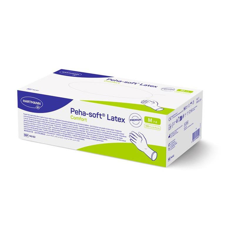 Gants d'examen latex non poudrés Peha-Soft latex comfort HARTMANN x 100