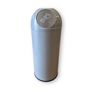 Poubelle métal gris à trappe push 52 L ROSSIGNOL