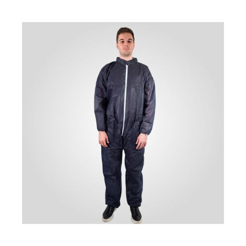 [2027BL] Combinaison de protection individuelle jetable non tissé 2 couleurs (Bleu, L)