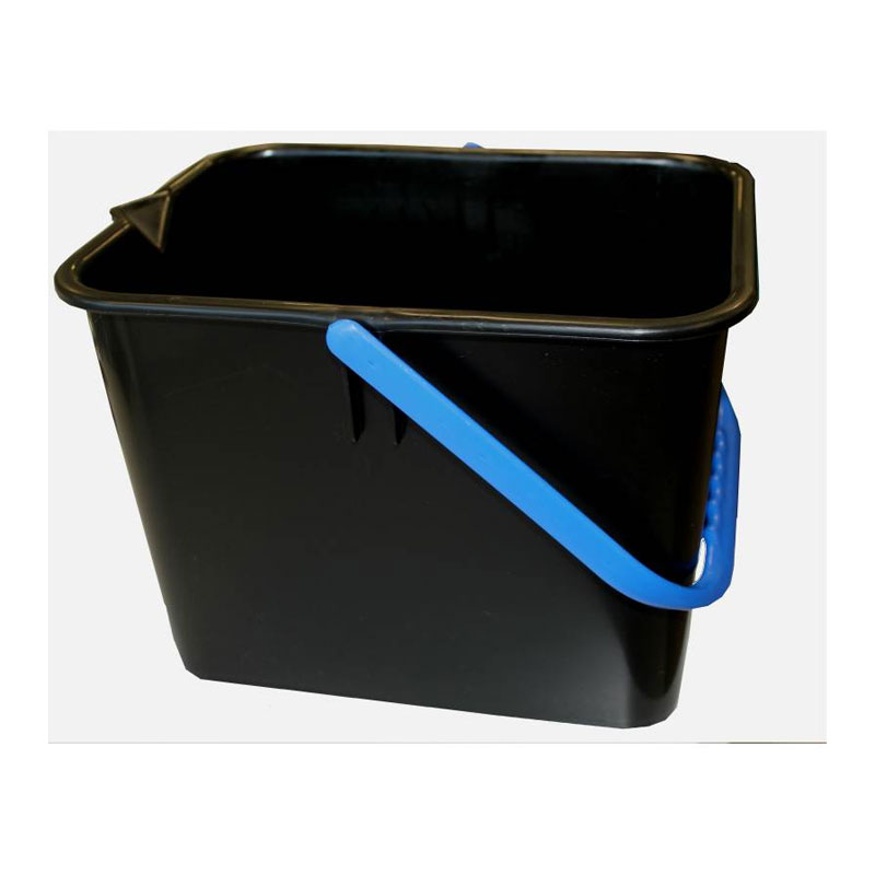 [10399] Seau polypropylène noir anse bleue ou rouge - 9 L (Bleu)