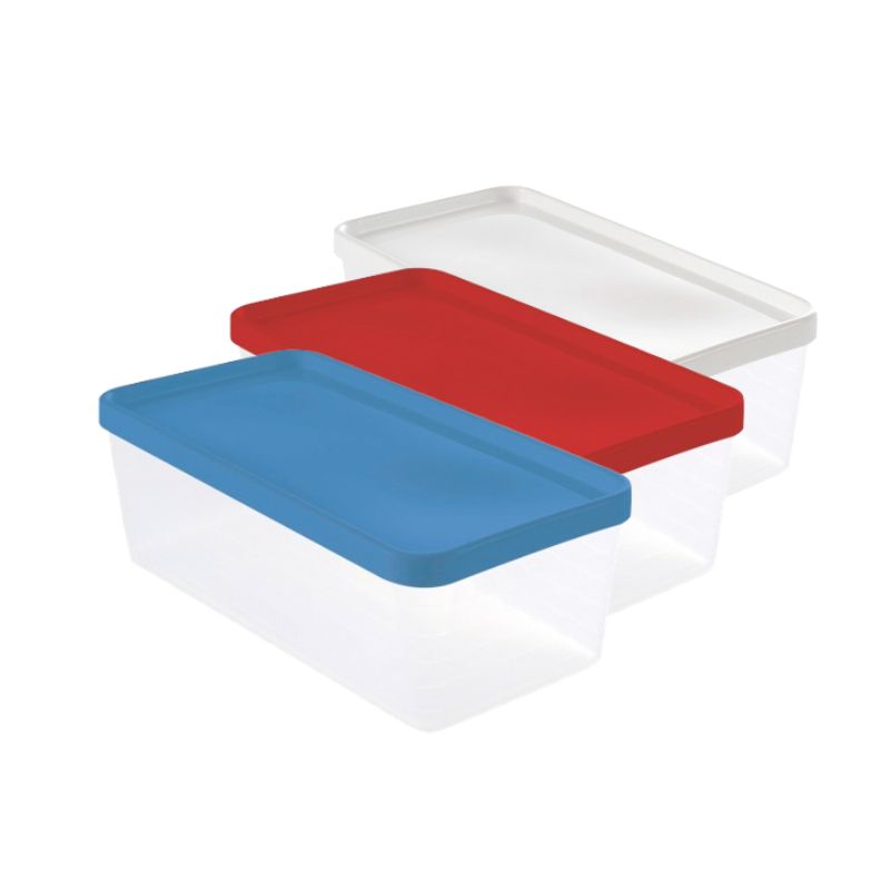 [12102B] Boite hermétique + couvercle 3 couleurs GILAC 1,2 L (Bleu)