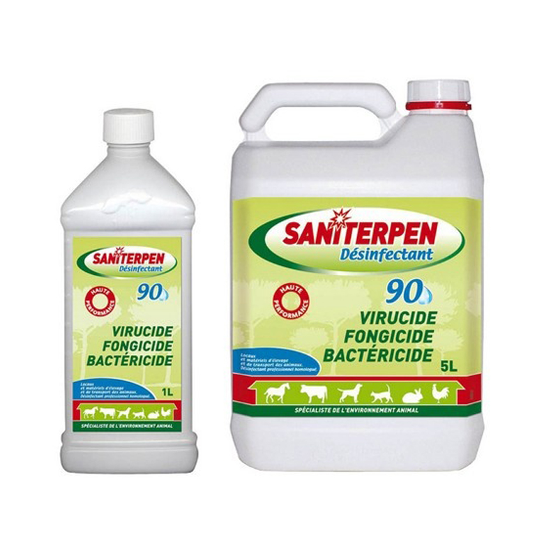 [1251] SANITERPEN Désinfectant 90 Désinfection pour habitats animaux - 1 et 5 L (1L)