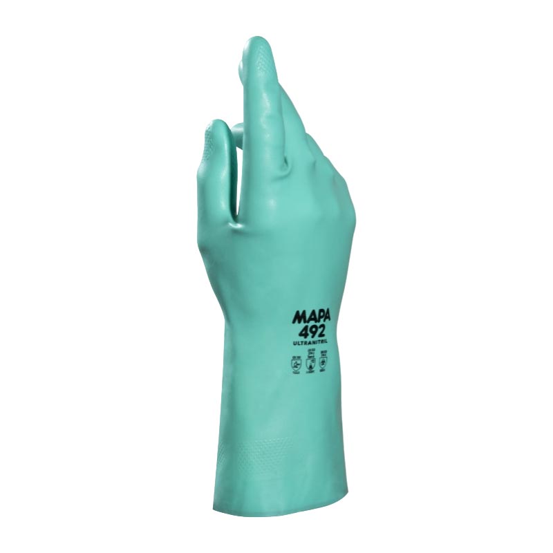 [282XS] Gants verts de protection chimique en nitrile MAPA Ultranitril 492 (XS)