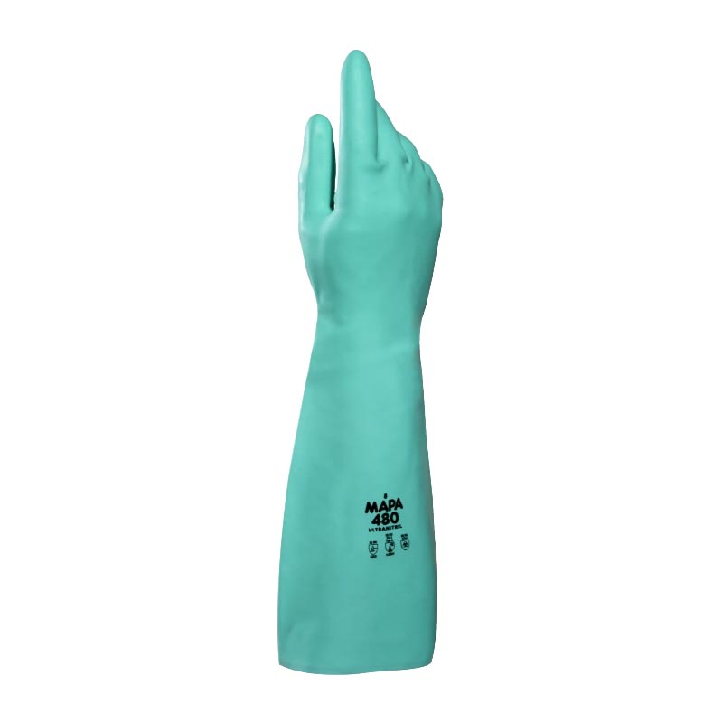 [292S] Gants verts de protection chimique MAPA Ultranitril 480 (S)