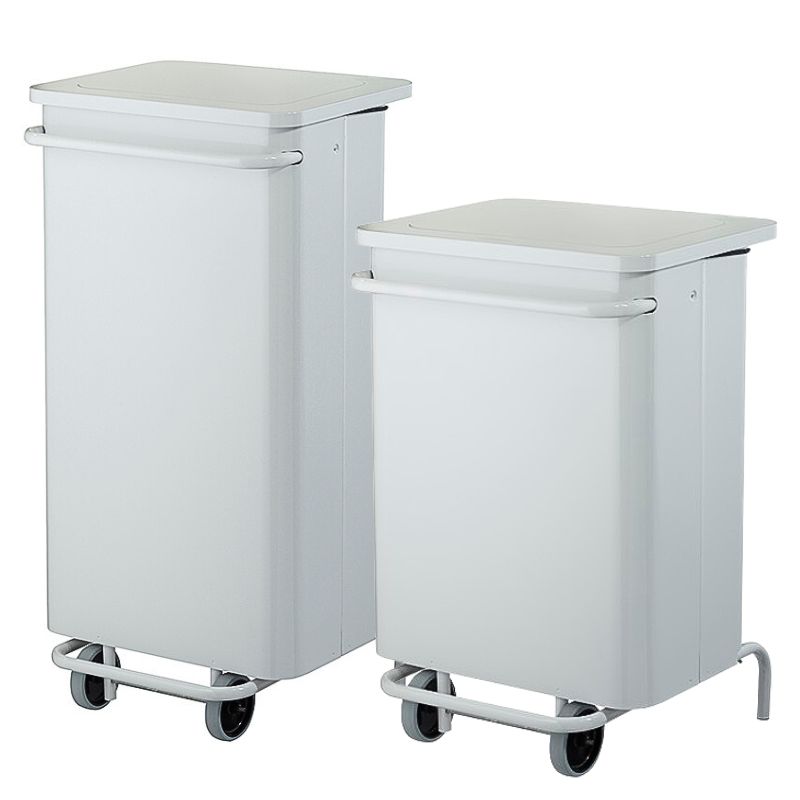 [615] Poubelle de cuisine mobile acier blanc Collecroule ROSSIGNOL 70L et 110L (70L)