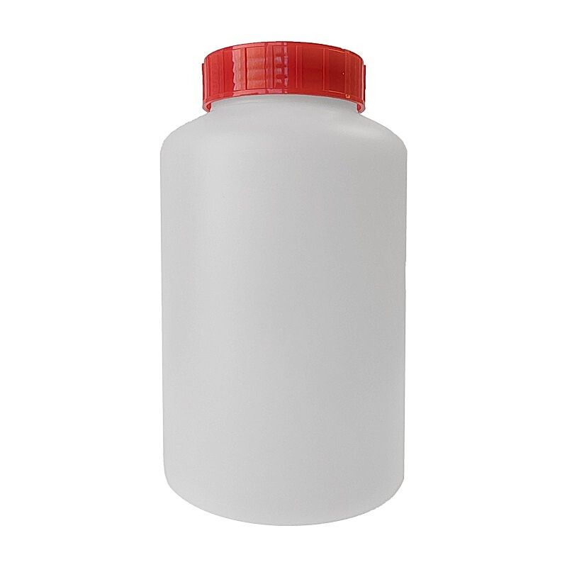[778] Flacon rond PEHD avec bouchon rouge 50 ml - 1 L (50ML)