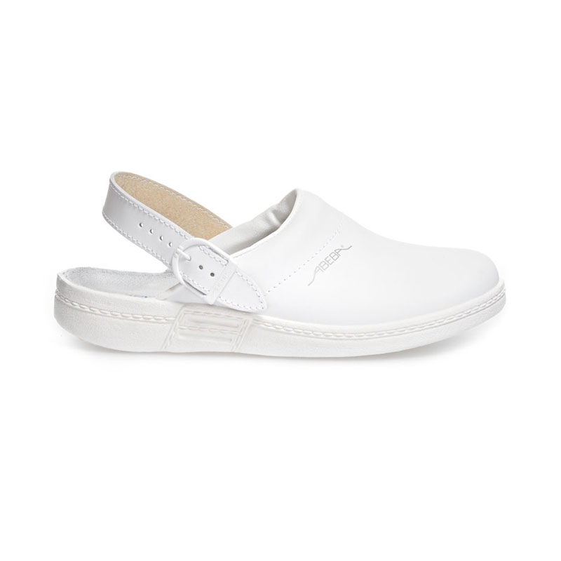 Sabot médical cuir blanc mixte ABEBA Original 7021