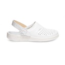 Sabot médical cuir perforé blanc ABEBA Original 7020