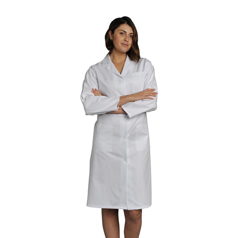 [8561T0] Blouse de travail pour femme coton blanc modèle Madona (XS)