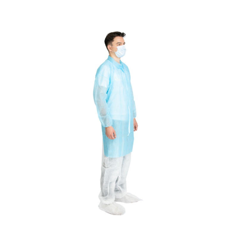 [9968M] Blouses d'hygiène et de protection bleues à zip x 50 (M)