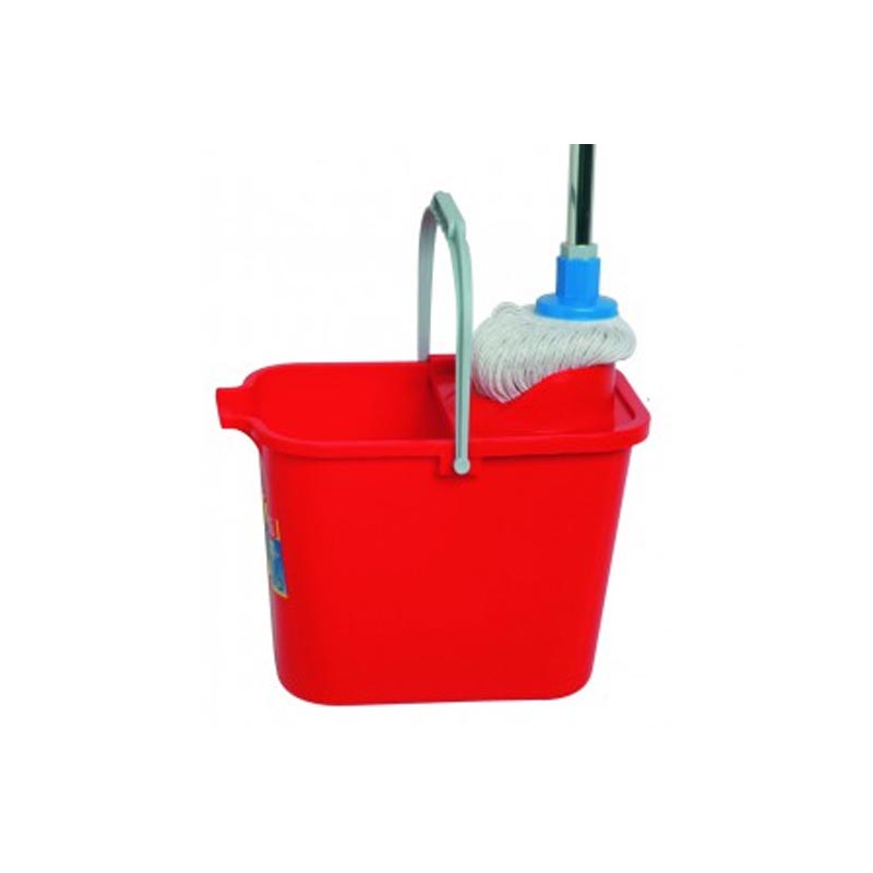 [1016] Ensemble complet lavage sols : seau 12 litres + balai à franges Mery