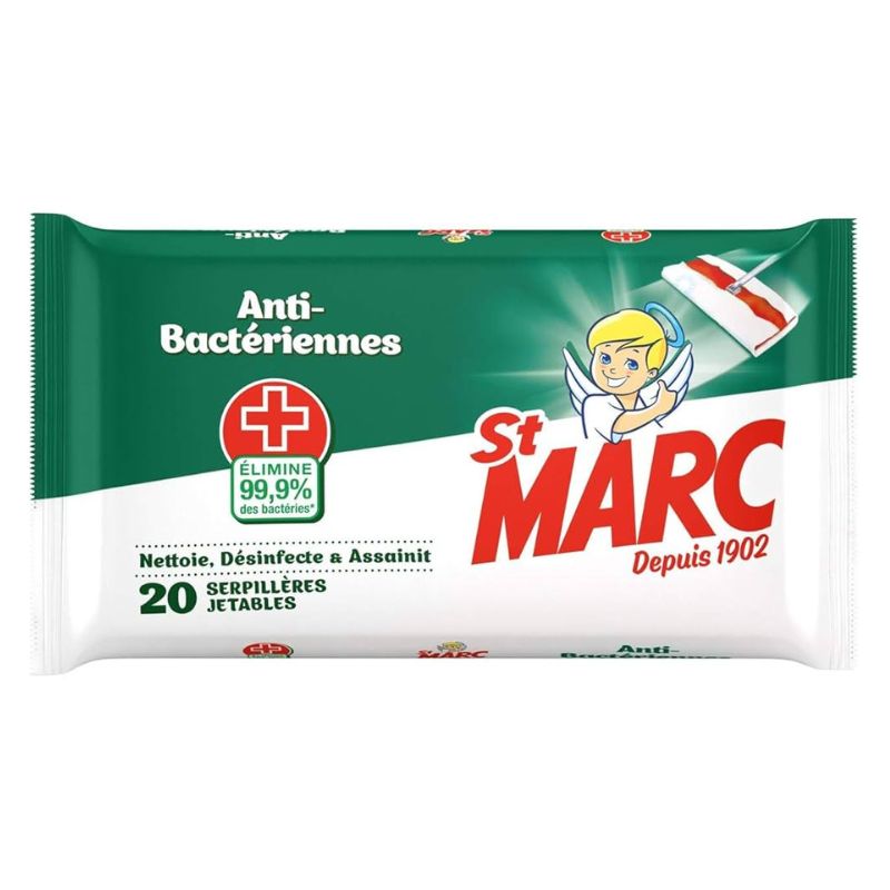 [1080] Serpillières jetables antibactériennes ST MARC x 20