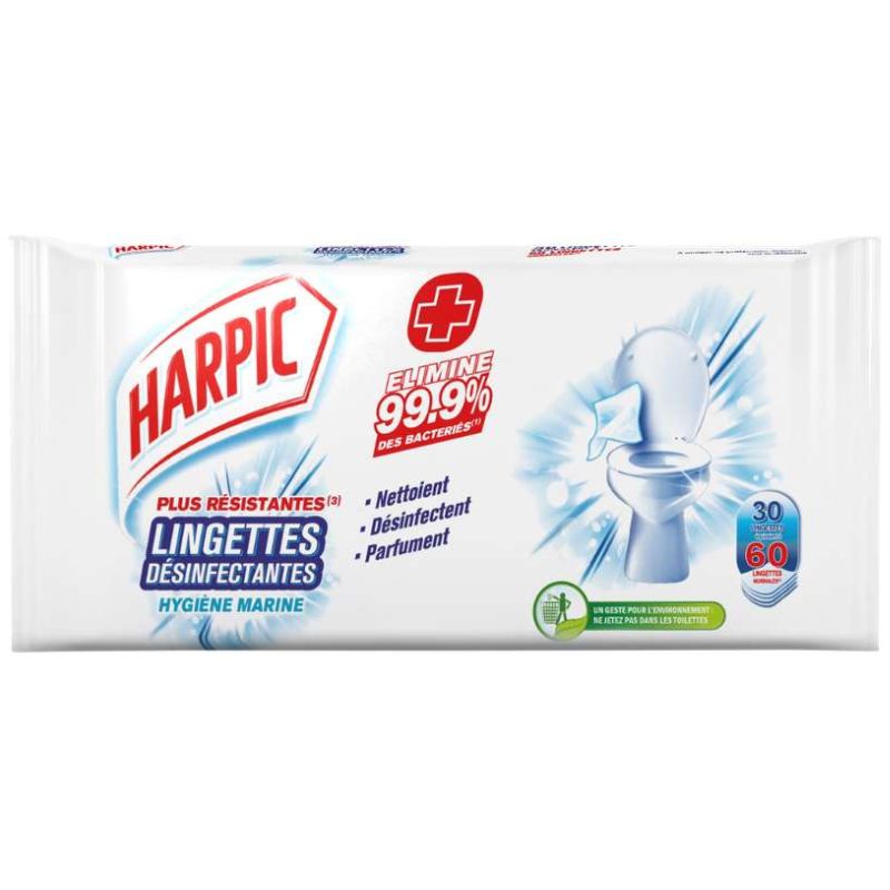 [1085] Lingettes désinfectantes pour WC HARPIC – Paquet de 30