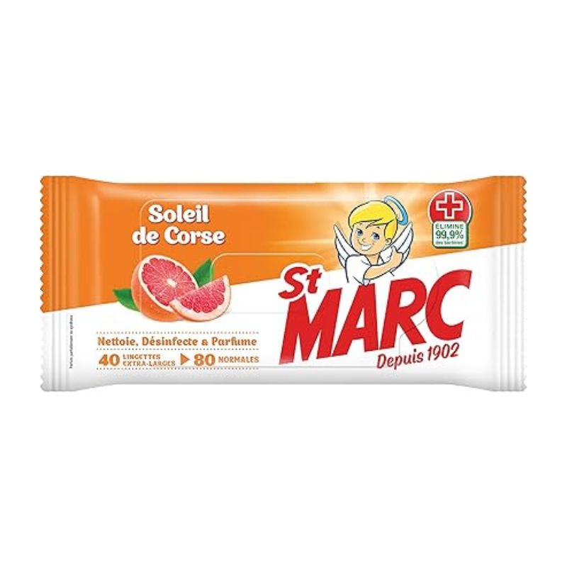 [1086] Lingettes antibactériennes ST MARC Soleil de Corse – 80 lingettes