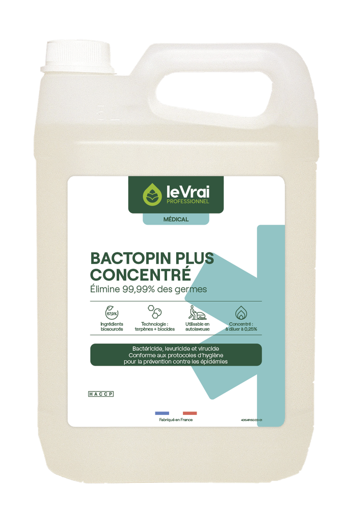 [600] Détergent désinfectant Bactopin Plus Concentré LE VRAI PROFESSIONNEL  5 L