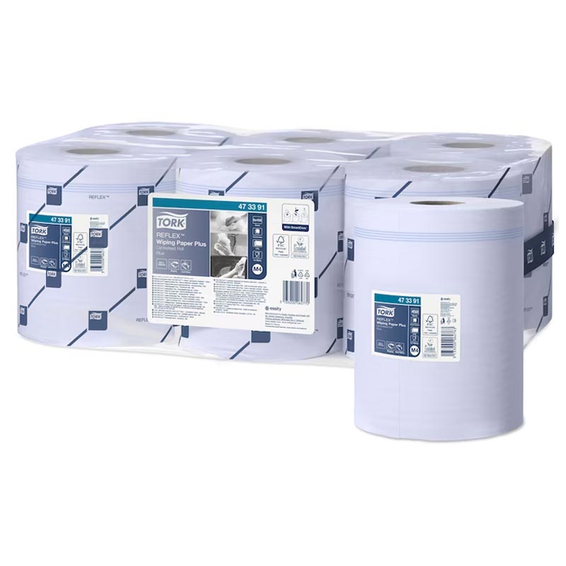 [1232] TORK Reflex papier d'essuyage multi-usages bleu, lot de 6 bobines