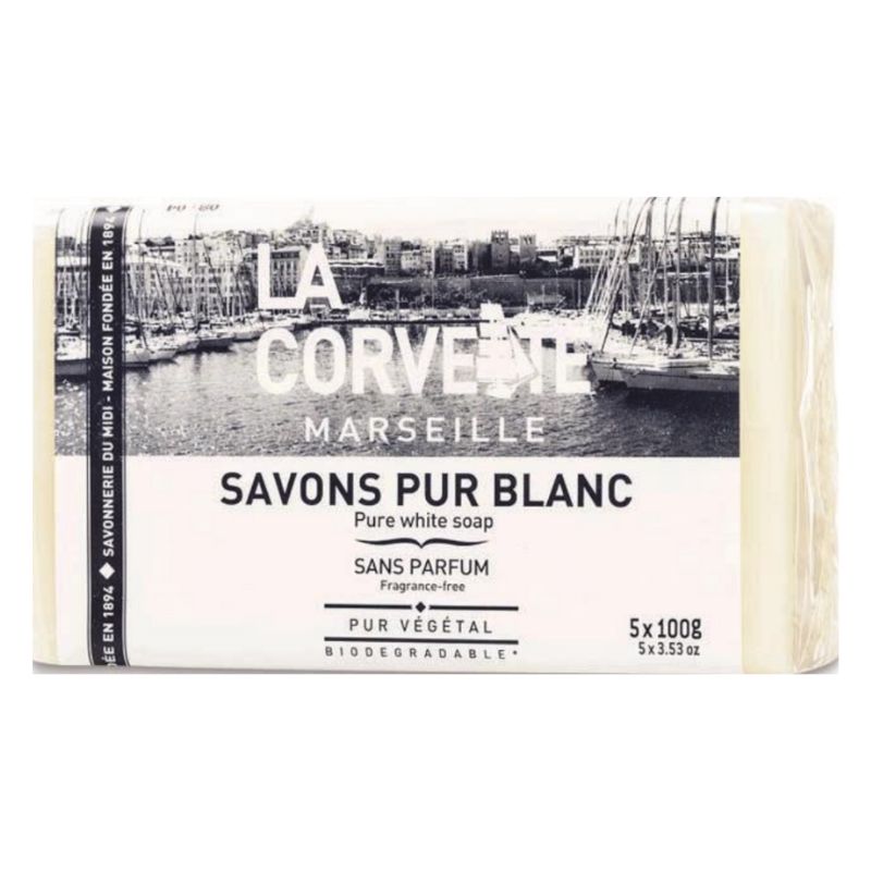[165] Savon de Marseille pur végétal LA CORVETTE 5 x 100g