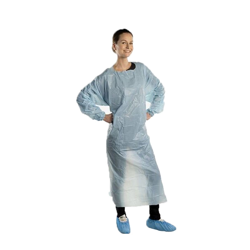 [201310] Tabliers jetables de protection PE bleu 40 µ manches longues x 25
