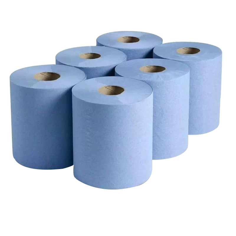 [58701B] Bobines d'essuyage ouate bleue 450 formats ÉCOLABEL x 6