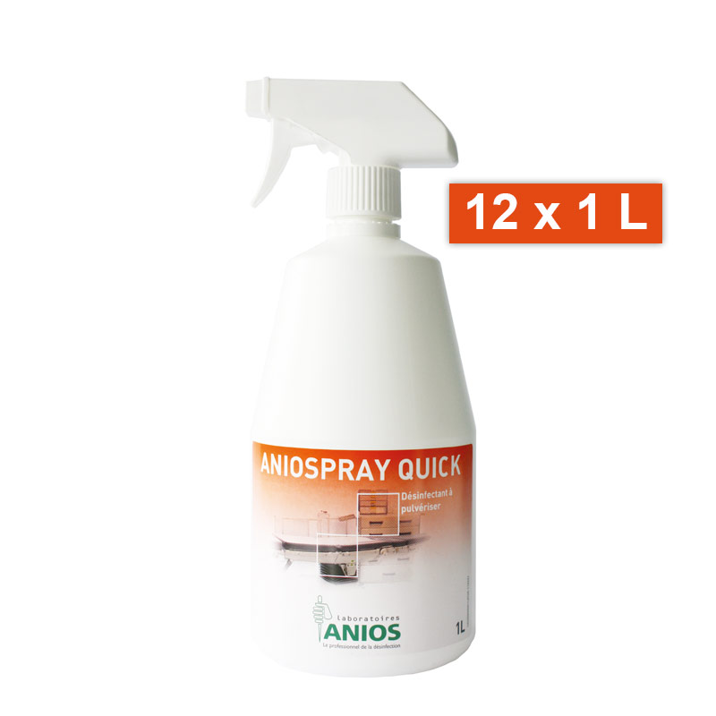 [685302] Désinfectant rapide surfaces et matériel en spray Aniospray Quick 12 x 1 L