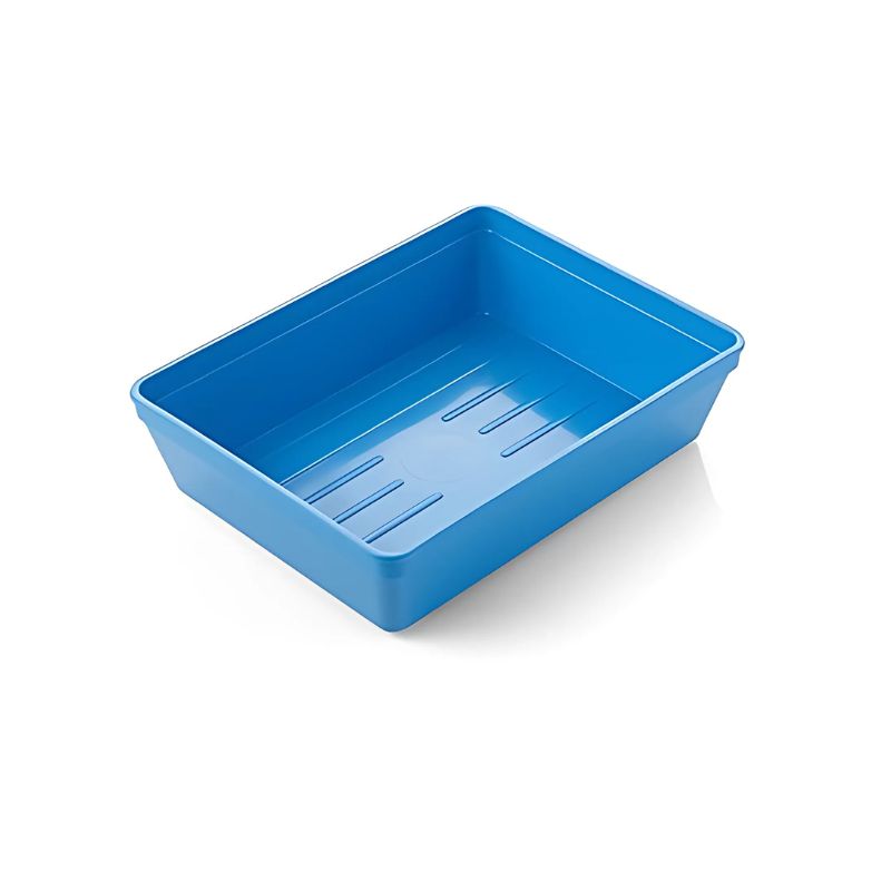 [719] Plateau de soins polypro bleu nervurée STERILMED 200 x 150 mm