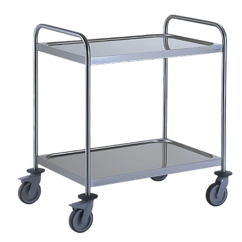 [80.105.4] Chariot de service en inox alimentaire 2 plateaux 800 x 530 mm