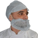 Couvre-barbes protection jetable en non tissé blanc x 100